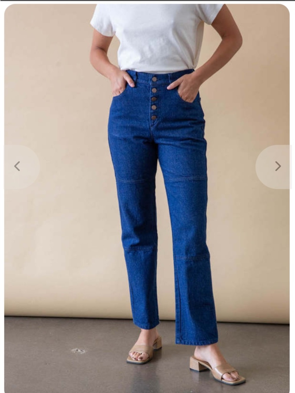 Carleen Button Fly Jeans in Dark Blue size 8 NWT NEW